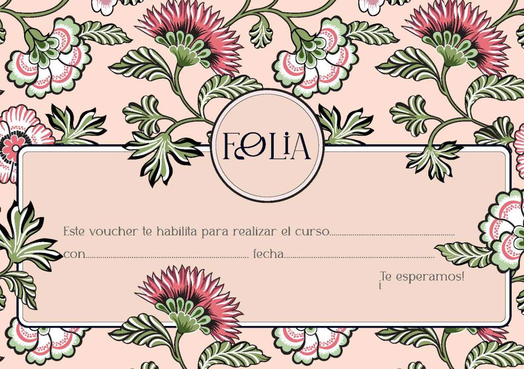 Cheque de regalo para un curso de FOLIA